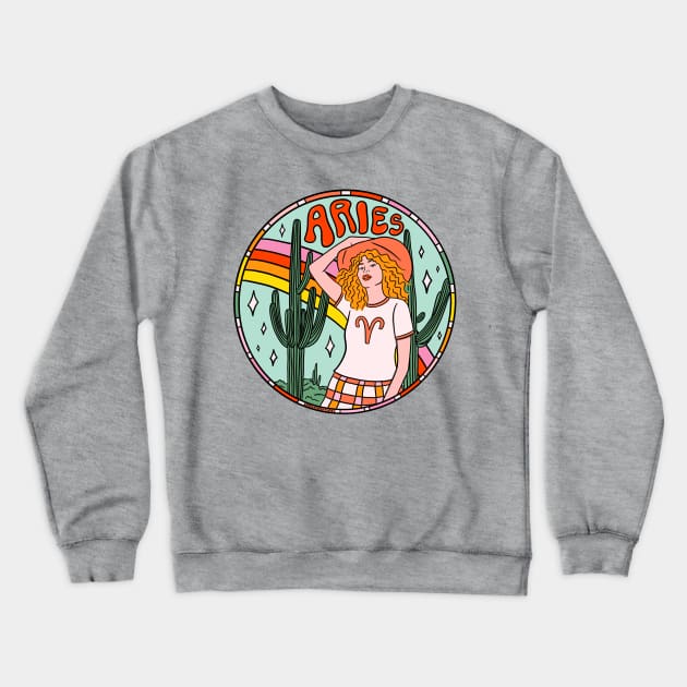 Aries Cowgirl Crewneck Sweatshirt by Doodle by Meg